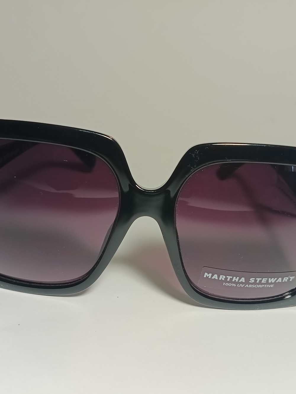Martha Stewart Black Frame Sunglasses with Purple Gradient Lenses NWT